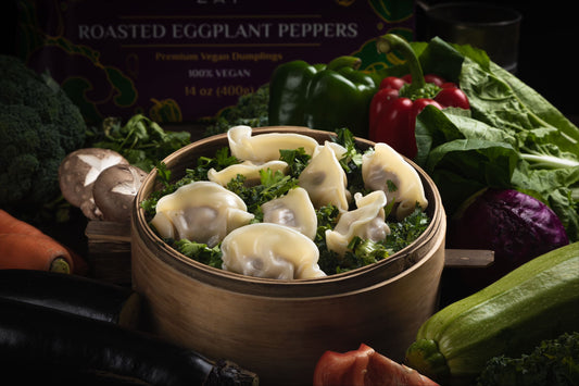 Roasted Eggplant Pepper Dumplings